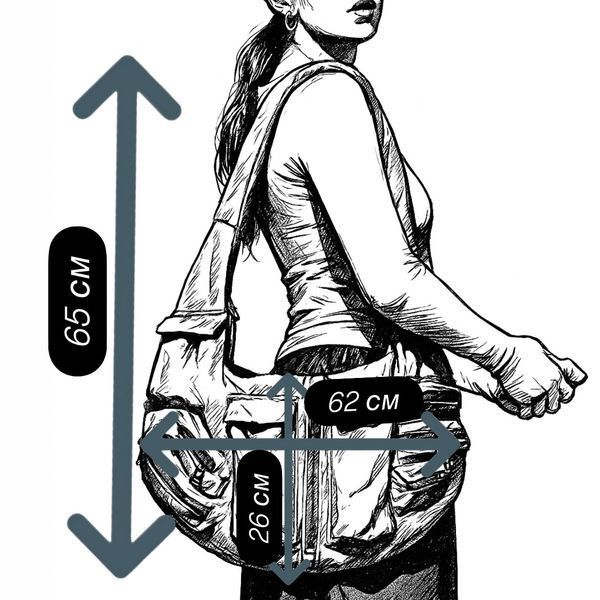 Cargo bag чорна 36933 фото